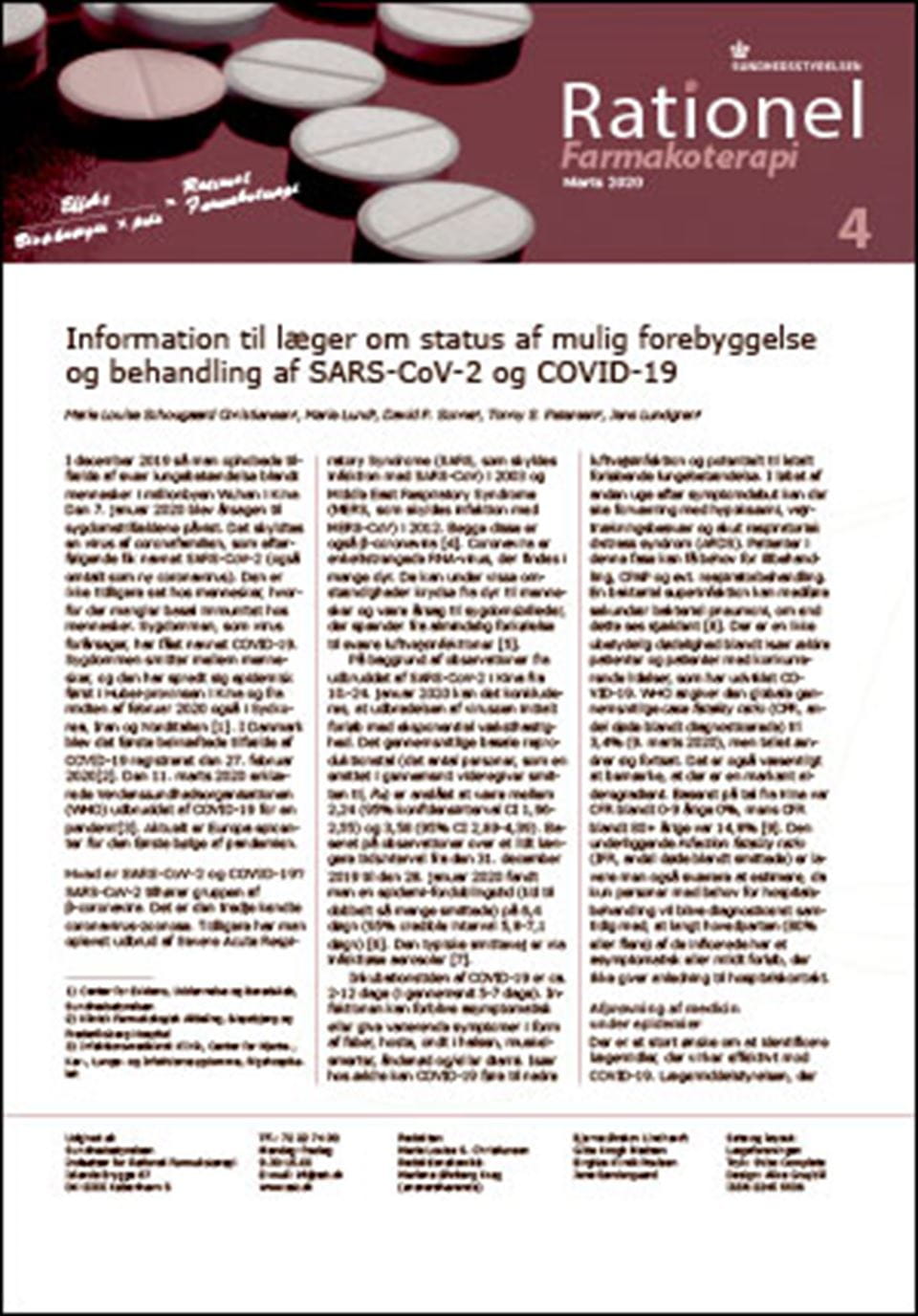 Forside på Månedsbladet Rationel Farmakoterapi 4