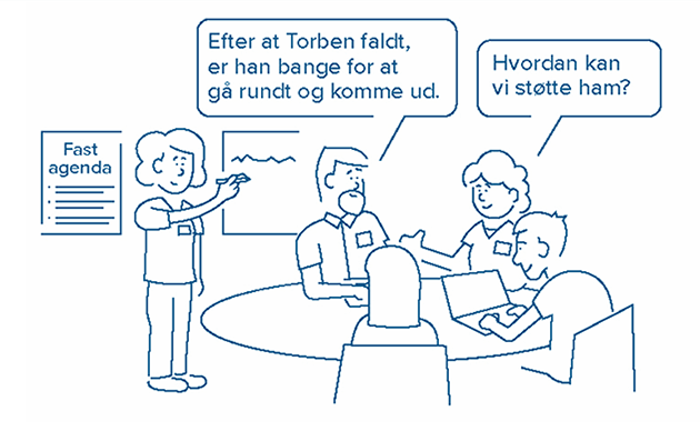 Stregtegning af møde